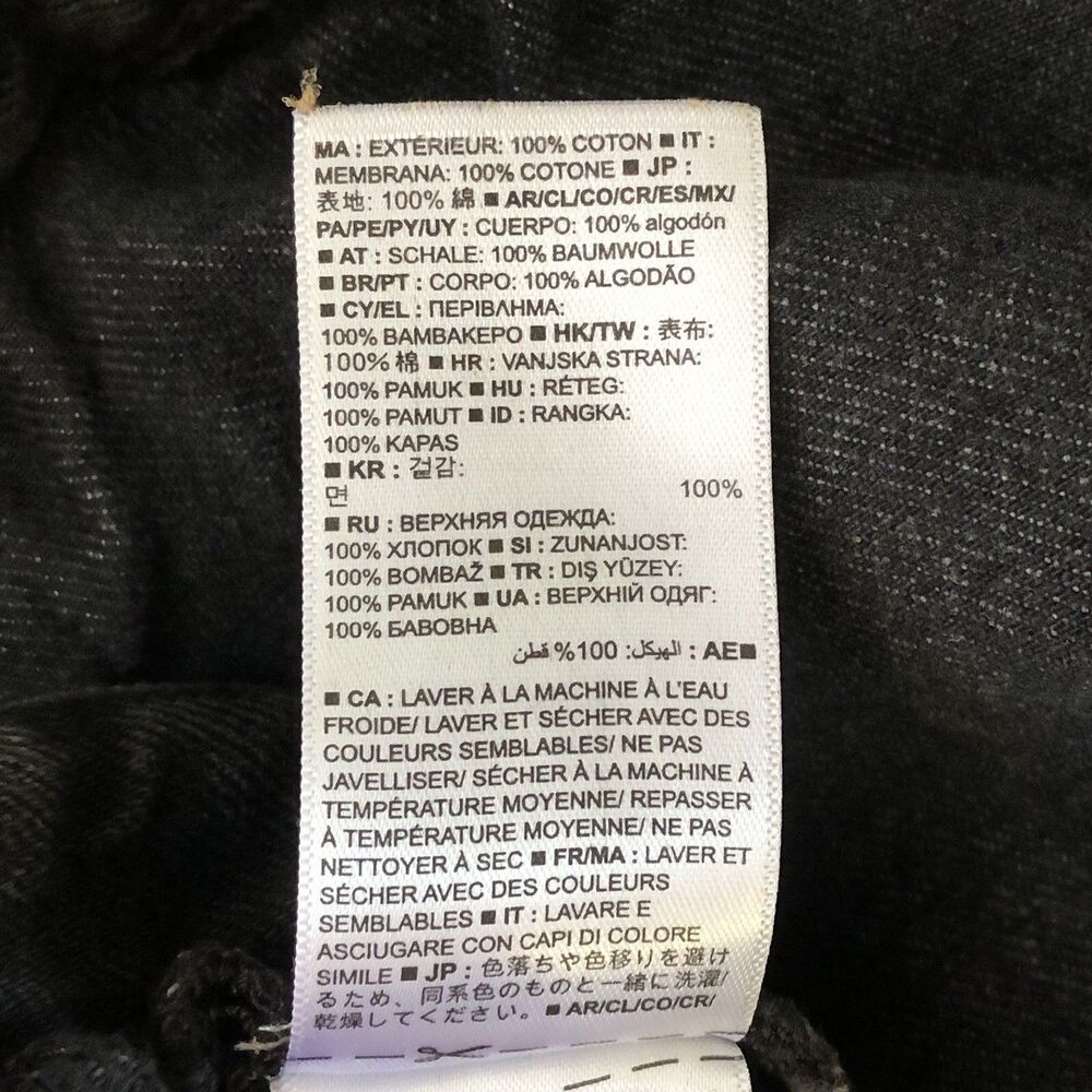 Gap 1969 Women’s Washed Black Jean Jacket Biker Style Cuff & Side Zip Large - Picture 13 of 16